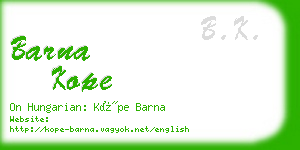 barna kope business card